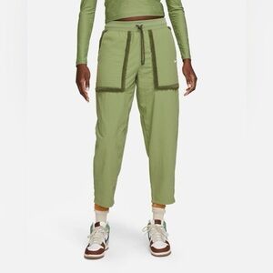 Nike Green Sportswear Essential Woven Jogger Pants, High Waisted